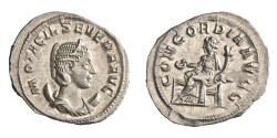 Ancient Coins - Roman: Otacilia Severa (244-249), silver antoninianus (3.81g), Rome mint, 244-249 CE. Diademed, draped bust on crescent / Concordia seated with patera and cornucopiae.