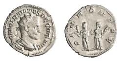 Ancient Coins - Roman: Trajan Decius (249-251), silver antoninianus (4.07g), Rome mint, 249-251 CE. Radiate bust, draped and cuirassed / Two Pannoniae standing, veiled, each wears robe reaching to