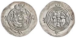 Ancient Coins - Sasanian: Khusro II (591-628), silver drachm (4.17g), YZ (Yazd) mint, RY 36.