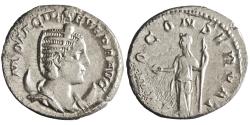 Ancient Coins - Roman: Otacilia Severa (244-249), silver antoninianus (3.12g), Rome mint, 244-249 CE. Diademed, draped bust on crescent / Juno standing left, holding patera and sceptre.