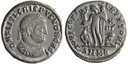 Ancient Coins - Roman, Crispus, bronze nummus, Cyzicus, 321-324 CE