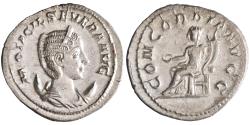 Ancient Coins - Roman: Otacilia Severa (244-249), silver antoninianus (4.06g), Rome mint, 246-248 CE. Concordia seated left, holding patera and double cornucopiae.