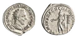 Ancient Coins - Roman: Trajan Decius (249-251), silver antoninianus (3.45g), Rome mint, 249-251 CE. Radiate bust, draped and cuirassed / Genius standing, polos on head, holding patera and cornucop