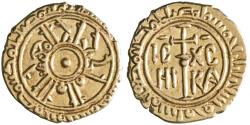 World Coins - Sicily: Roger II (1105-1154), gold tari (1.19g), Siqiliya (Sicily) mint, AH 535 (1140-1141 CE). Roger cited with title al-Mu'tazz. Museum-quality specimen.