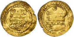 World Coins - Abbasid, Al-Muqtadir Billah, gold dinar, Mah Al-Kufa, AH 318