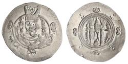 World Coins - Arab Sasanian: Anonymous (780-793), silver 1/2 dirham (1.65g), Tabaristan mint, PYE 136 (AH 171 / 787-788 CE). Anonymous type minted without the name of a governor, instead inscrib