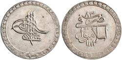 World Coins - Ottoman: Mustafa III (1757-1774), silver kurush / 40 para (18.78g), Islambul (Istanbul) mint, accession year AH 1171 (1757 CE), year [11]83.