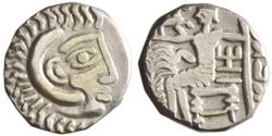 Ancient Coins - Eastern Arabia, Mleiha, in name of Abi'el, silver drachm, Mleiha (Maleha, Sharjah) mint, 100 BCE-100 CE, crude imitation of the coinage of Alexander III the Great
