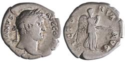 Ancient Coins - Roman: Hadrian (117-138), silver denarius (2.98g), Rome mint, 134-138 CE. Victory.