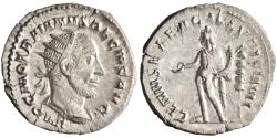 Ancient Coins - Roman: Trajan Decius (249-251), silver antoninianus (3.68g), Rome mint, 249-251 CE. Radiate bust, draped and cuirassed / Genius, polos on head, standing left, holding patera and c