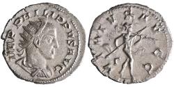 Ancient Coins - Roman: Philip II (247-249), silver antoninianus (3.66g), Rome mint, 247-249 CE. Mars.