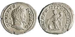 Ancient Coins - Roman: Septimius Severus (193-211), silver denarius (4.31g), Rome mint, 193-211 CE. Annona standing left, holding corn ears over a modius and cornucopiae.