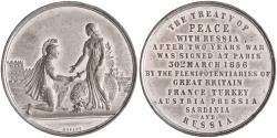 World Coins - Britain: Victoria (1837-1901), tin medal (42.63g), 1856 CE. Commemorating the Peace of Paris and the end of the Crimean War against Russia. Dies engraved by Ottley.
