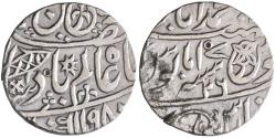 World Coins - Bengal Presidency (British India): silver rupee (11.08g), Muhammadabad Benares mint, AH 1198, RY 26. In name of Mughal emperor Shah Alam II.