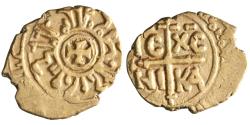 World Coins - Sicily: Tancred (1189-1194), gold tari (1.41g), Siqiliya (Sicily) / Messina, 1189-1194 CE. Tancred cited with Arabic title al-Mansur. Cross in obverse center.