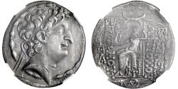 Ancient Coins - Seleucid, Antiochus VIII, silver tetradrachm, Antioch on the Orontes, 109-96 BCE, Zeus, NGC XF