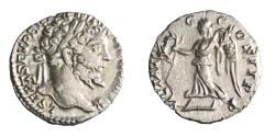 Ancient Coins - Roman: Septimius Severus (193-211), silver denarius (3.08g), Rome mint, 197-198 CE. Laureate head / Victory walking, holding wreath and palm.
