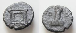 Ancient Coins - SICILY. Panormos. Triumviral period, Circa 44-36 BC. Bronze, 17mm, 4,4 g. D-D Lighthouse. Rev. Altar