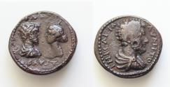 Ancient Coins - MYSIA. Parium. Marcus Aurelius, with Faustina Junior, 161-180. Hemiassarion Bronze, 19 mm, 4.25gr.