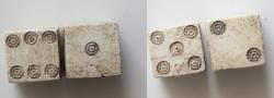 Ancient Coins - Ancient Roman Bone Dice for Games Fortuna lot of 2x ,pair , L=8mm 1,1-1,23g. Very Fine ! Very rare ! 2-3 century A.D.