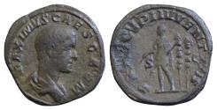 Ancient Coins - Maximus, Caesar, 235/6-238. Sestertius (Orichalcum, 29 mm, 20.82 g, 12 h), Rome, 236-238. MAXIMVS CAES GERM Bare headed draped bust of Maximus to right.. PRINCIPI IVVENTVTIS S-C