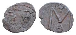 Ancient Coins - Michael II with Theophilus AD 820-829. Syracuse Follis Æ22 mm., 2,7g. very fine