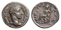 Ancient Coins - Severus Alexander. AD 222-235. AR 18mm  Denarius (3.25 g, ). Rome mint. , AD 230. Laureate head right / Virtus seated left on cuirass, holding branch and scepter. Superb EF.