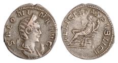 Ancient Coins - SALONINA, wife of Gallienus. Augusta, 254-268 AD. AR Antoninianus (21mm, 4,2 gm). Cologne mint. Struck circa 257-258 AD.Felicitas seated left