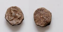 Ancient Coins - Greek Lead seal Sicily ,  5-4 century B.C. Triskele, D= 15mm 4gr. Very Fine ! Very Rare !