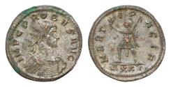 Ancient Coins - Probus AE 80% silvered  21mm 4g Antoninianus. Ticinum, AD 279. IMP C PROBVS P F AVG, radiate and cuirassed bust to right / MARTI PACIF, Mars