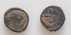 Ancient Coins - VANDALS. Hilderic. 523-530. Æ Nummus 11,5mm, 1,2g, . Carthage mint. Diademed, draped, and cuirassed bust right / Cross pattée within wreath.