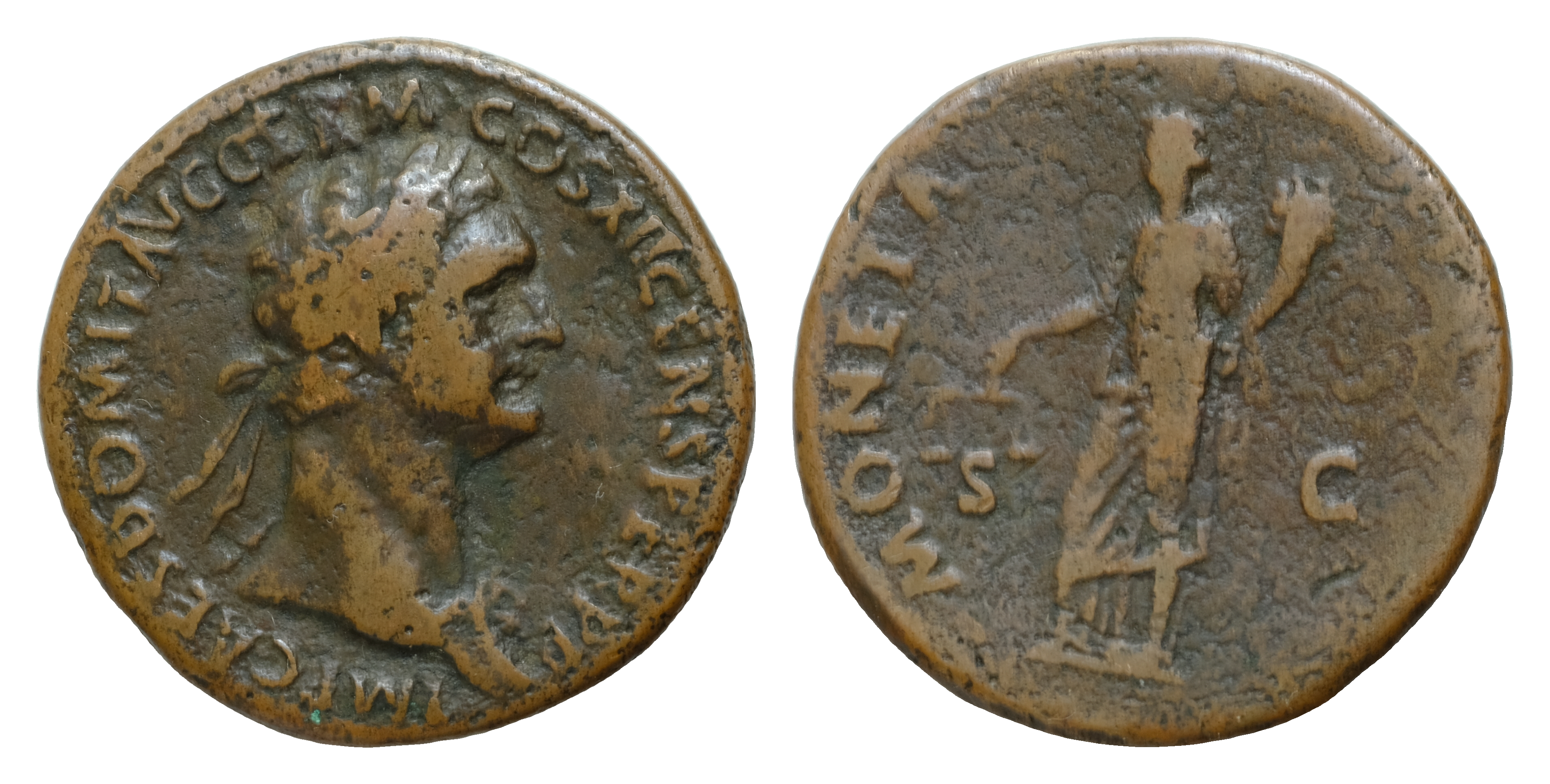 DOMITIAN. 81-96 AD. Æ 27mm As 10gm Rome mint. Struck 92-94 AD. IMP