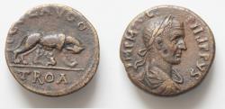 Ancient Coins - TROAS. Alexandria. Philip I the Arab (244-249) , She-wolf standing right, suckling Romulus and Remus.