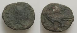 Ancient Coins - Migration Period Ostrogoths, Pseudo-Autonomous Æ23mm 6g Struck during the reigns of Theodoric and Athalaric in Rome, c.AD 493-553 INVICTA ROMA, helmeted bust of Roma right / Eagle