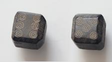 Ancient Coins - Unique Ancient Roman Bone Dice for Games Fortuna l L=9mm 1,17g. Vey Fine ! Extremely unusual unique form Rounded and  edges.