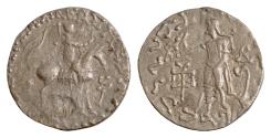 Ancient Coins - Indo-Scythian Kings of Bactria. Azes II circa 35 BC-AD 5. Tetradrachm AR. Indian standard 23 mm., 9,54 g.