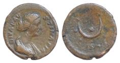 Ancient Coins - Faustina II, daughter of Antoninus Pius and wife of Marcus Aurelius Diva Faustina . As after 175, Æ 27mm 11,2g. Draped bust r., hair waved. Rev. Crescent and seven stars.