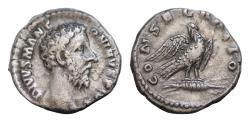 Ancient Coins - Divus Marcus Aurelius, died 180. Denarius (18mm, 2.85 g), Rome, 180. DIVVS M ANTONINVS PIVS Bare head of Divus Marcus Aurelius to right.  CONSECRATIO Eagle