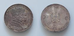 World Coins - GERMANY, Prussia. Wilhelm I 1861-1888. AR Thaler 23mm 18.48g,Commemorating the coronation of Wilhelm I and Augustua. Dated 1861 Crowned and draped busts right / WRA around imperia