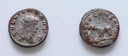Ancient Coins - Gallienus. AD 253-268. AE silvered  Antoninianus  Rome mint, 2nd officina. 10th emission, AD 267-268. Radiate head right / Panther standing left