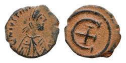 Ancient Coins - Justinian I, 527 - 565 AD AE Pentanummium, Antioch or Theoupolus Mint, 14,5mm, 2.2grams