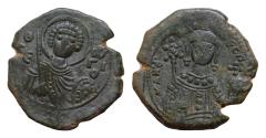 Ancient Coins - Manuel I Comnenus. 1143-1180. Æ Tetarteron (21mm, 4,1g, ). Thessalonica mint. Struck 1152-circa 1160(?). Facing bust of St. George, holding spear and shield