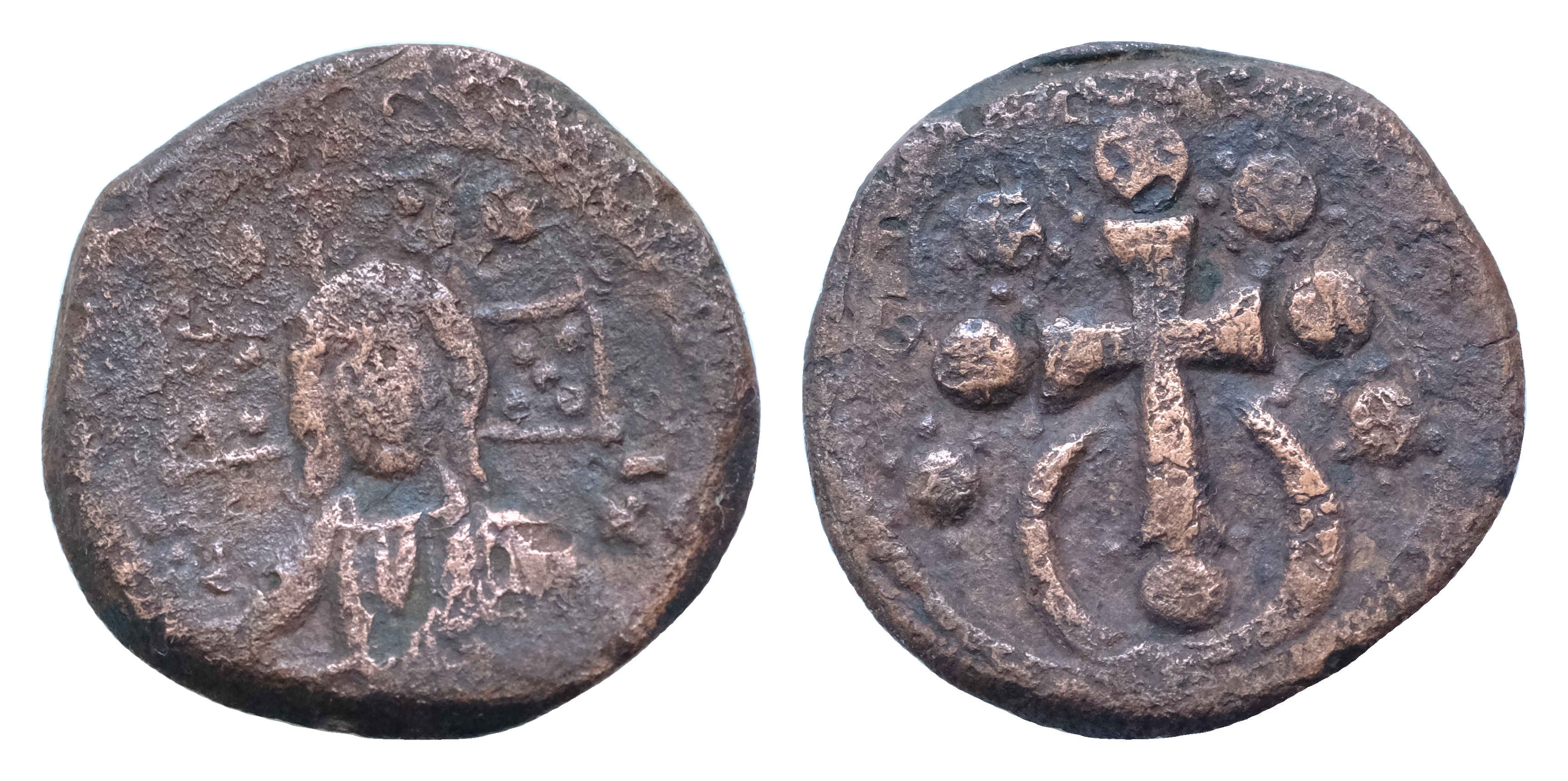 Anonymous Follis. Class J. Alexius I, AD 1081-1118. AE, Follis 7g