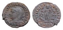 Ancient Coins - Licinius II (son of Licinius), as Caesar, Æ18,5mm 3,1g  Follis  Alexandria, AD 321-324. D N VAL LICIN LICINIVS NOB C, helmeted and cuirassed bust left, holding spear over shoulder