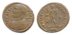 Ancient Coins - Licinius I. AE18,5mm 3g Follis. 217-230 AD. Cyzicus.IMP LICINIVS AVG Laureate and draped bust of Licinius I to left, holding mappa in his right hand and globe