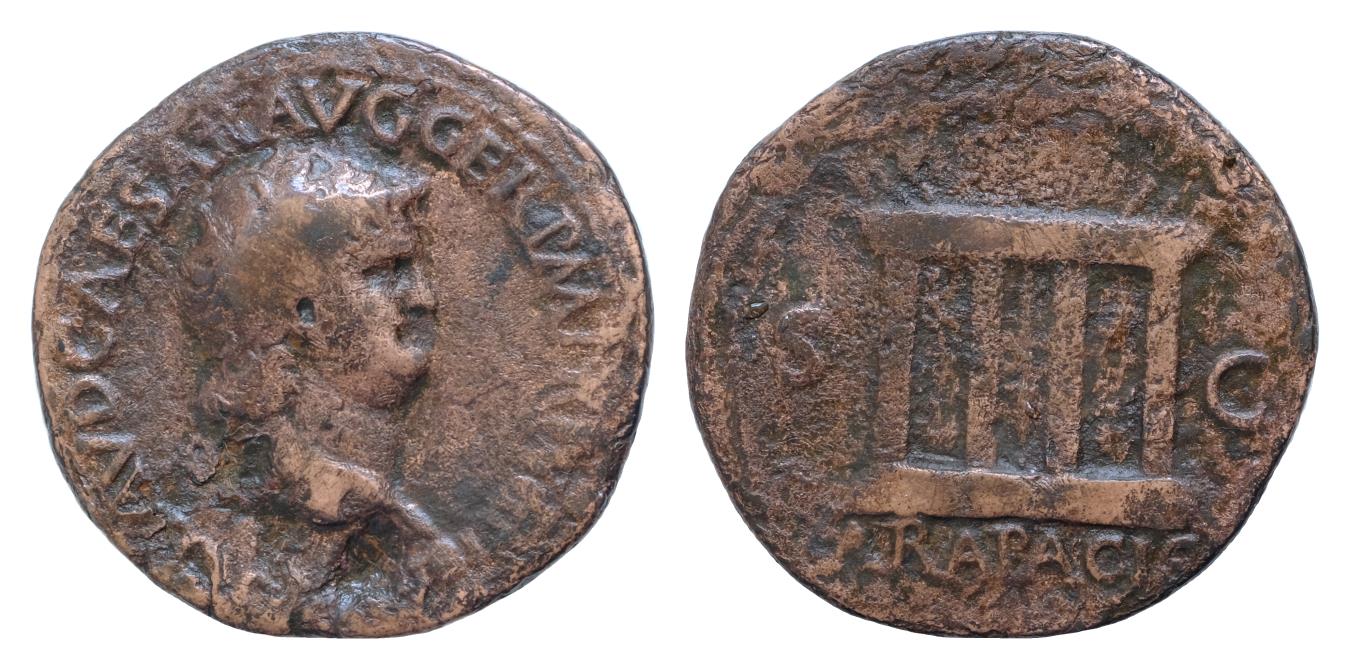 Nero, (54-68 A.D.), AE As, (10.90 g), Lugdunum (Lyon) Mint, struck