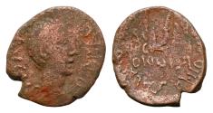 Ancient Coins - SICILY, Agrigentum. Augustus. 27 BC-AD 14. Æ 23mm 5,6g,. L. Clodius Rufus, proconsul; Salassus Comitialis and Sex. Rufus, duoviri. Struck after 2 BC. Bare head right