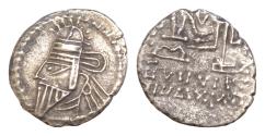 Ancient Coins - Parthian Empire, Vologases VI.  drachm, AR, (circa 1st century BC–1st century AD), Ecbatana mint, 2.37 g, 18 mm. Obverse with diademed and draped bust left, long beard and earring;