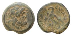 Ancient Coins - Ptolemy VI Philometor, first reign, 180-164 BC. AE Bronze,   22mm, 11.6 g,   uncertain mint on Cyprus. Diademed head of Zeus Ammon to right, with ram's horn  , Eagle