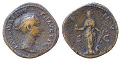 Ancient Coins - Faustina II Augusta (147-175), Sestertius, Rome, c. 150-152; Æ 31mm 22,35g  FAVSTINA AVG ANTONINI AVG PII FIL Draped bust r.; Rv. VENVS